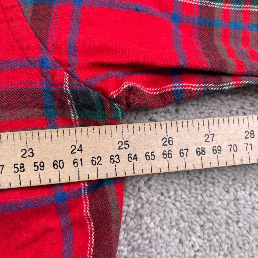 Vintage Sears Shirt Mens XL Red Plaid Flannel Lightweight Button Up Outdoors - Picture 8 of 11